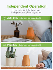 In use: diffuser releasing mist in a room