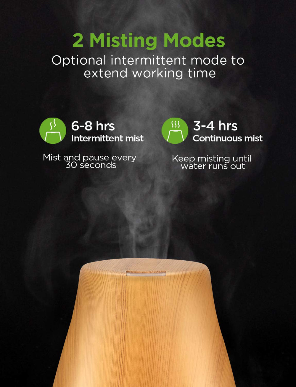 Close-up of 7-color LED ambient light on InnoGear diffuser