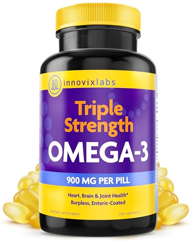 Front view of InnovixLabs Triple Strength Omega-3 bottle