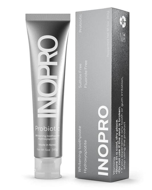 Front view of InoPro hydroxyapatite toothpaste 5oz tube