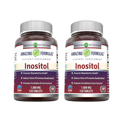 2-pack front view of Amazing Formulas Inositol 1000mg tablets