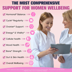 Close-up illustrating hormone balance and ovarian function support