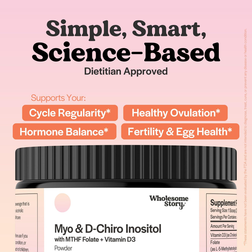 Bottle of vegan, non-GMO Inositol Powder