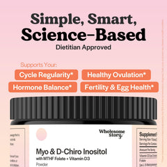 Bottle of vegan, non-GMO Inositol Powder