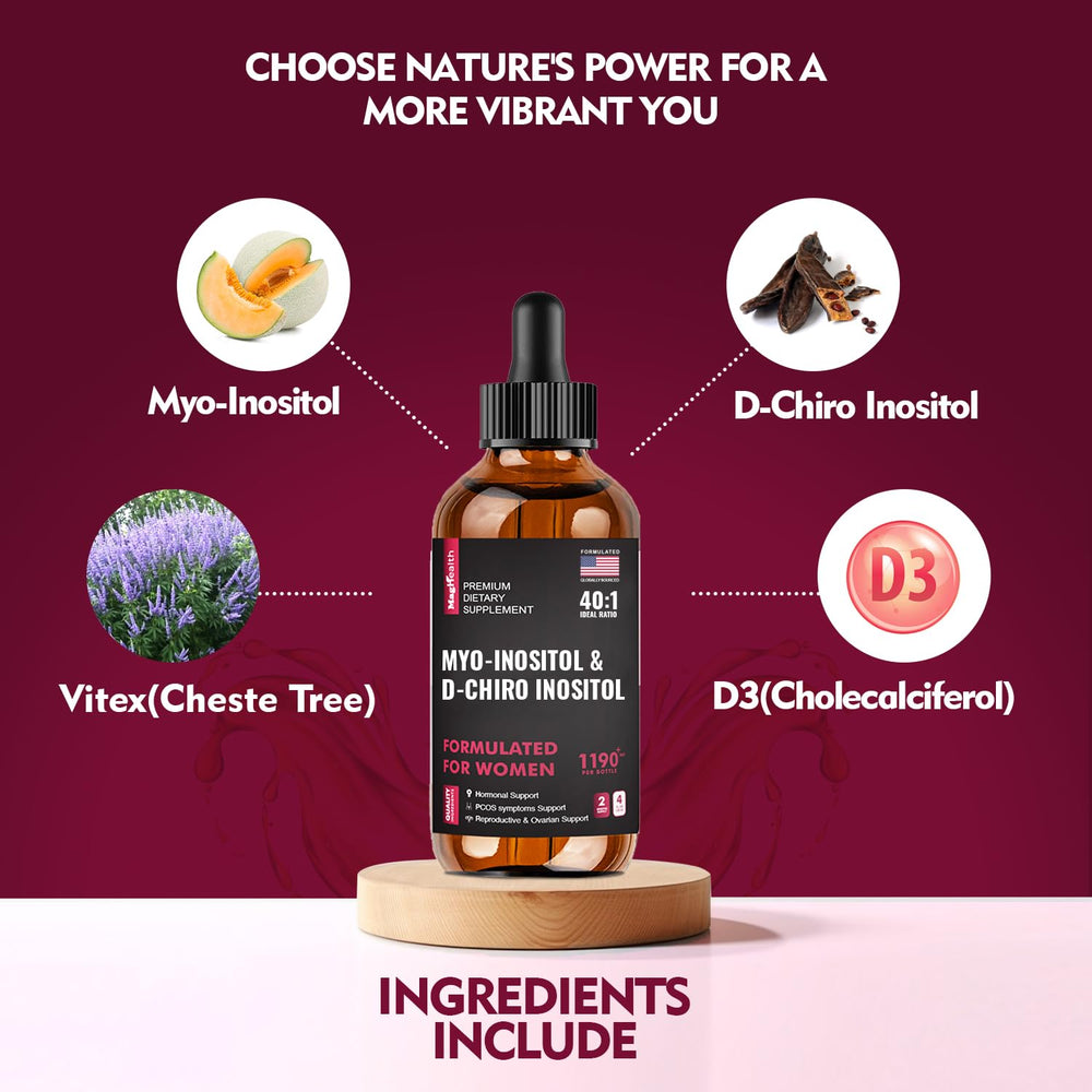 Premium inositol supplement with Vitex and Vitamin D label