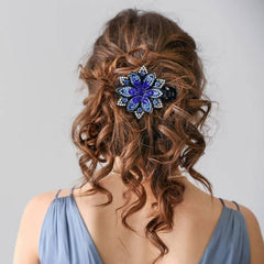 inSowni glitter flower hair clip in champagne for wedding attire