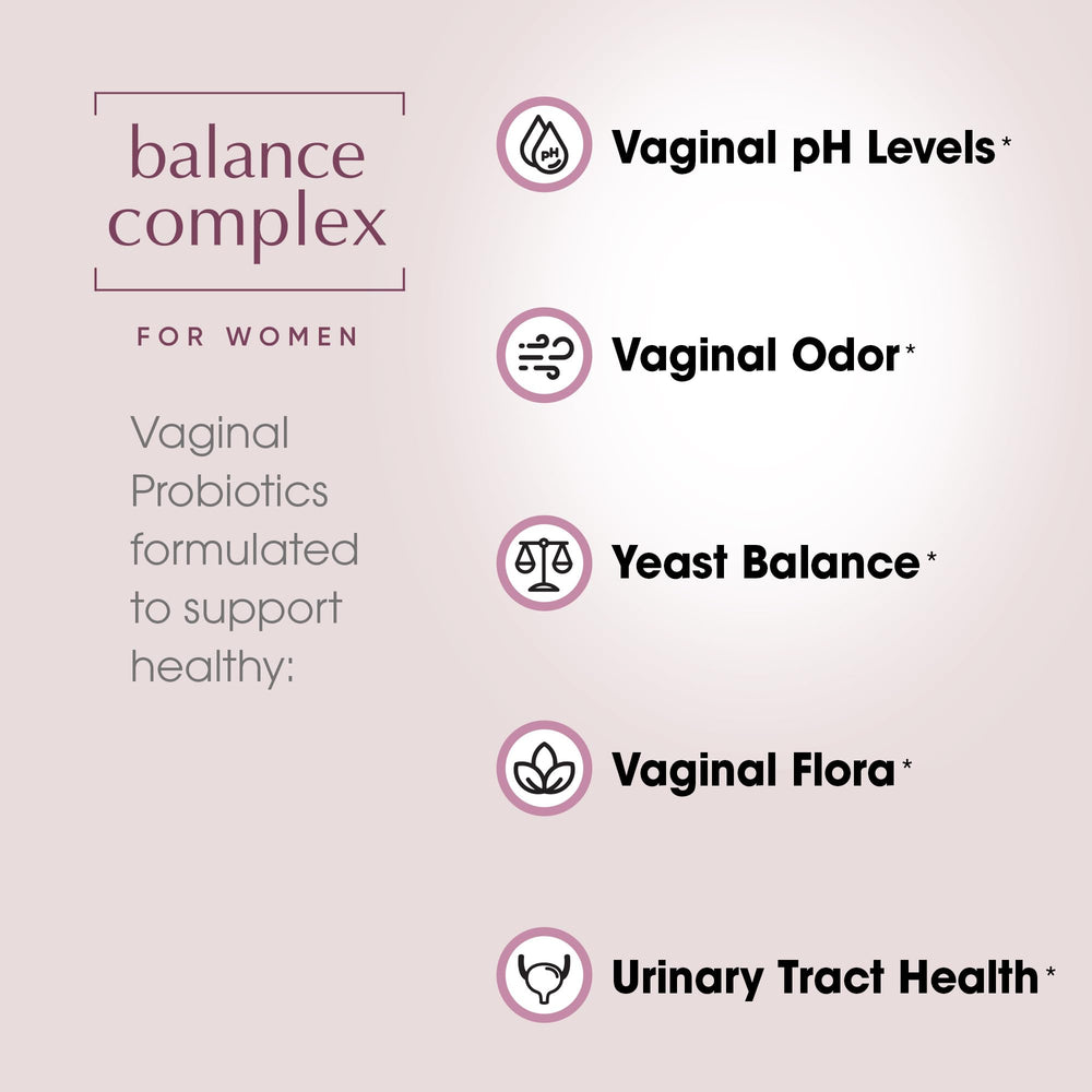 Instant Brands Balance Complex label front demonstrates product identity and premium formulation for feminine wellness