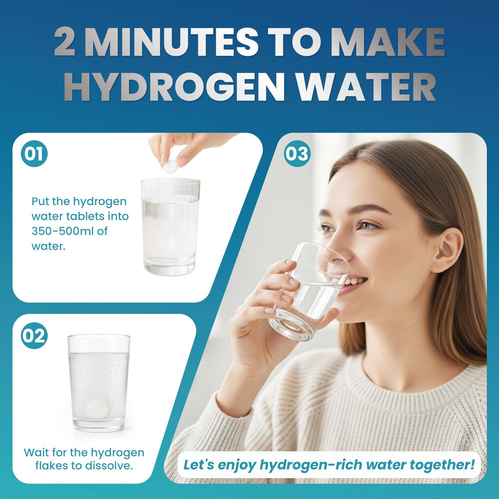 Hydrogen tablets dissolving instantly in water