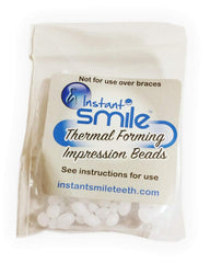 Close-up of waterproof white beads