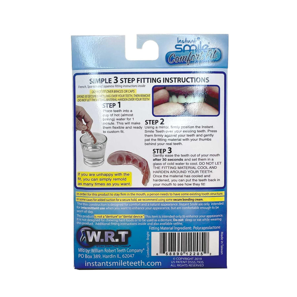 Box and included veneers for Instant Smile Flex 2pk