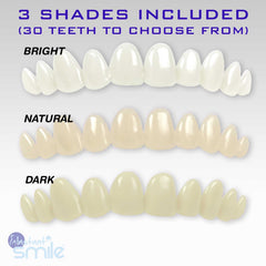 Close-up of customizable teeth pieces included in the kit