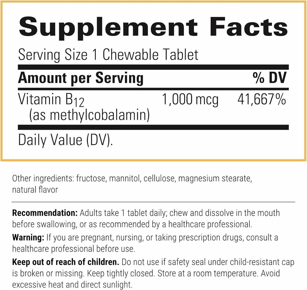 Cherry-flavored B-12 Active chewable tablet close-up