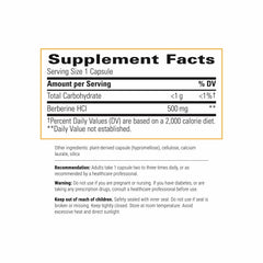 Close-up of Berberine 60-capsule bottle label