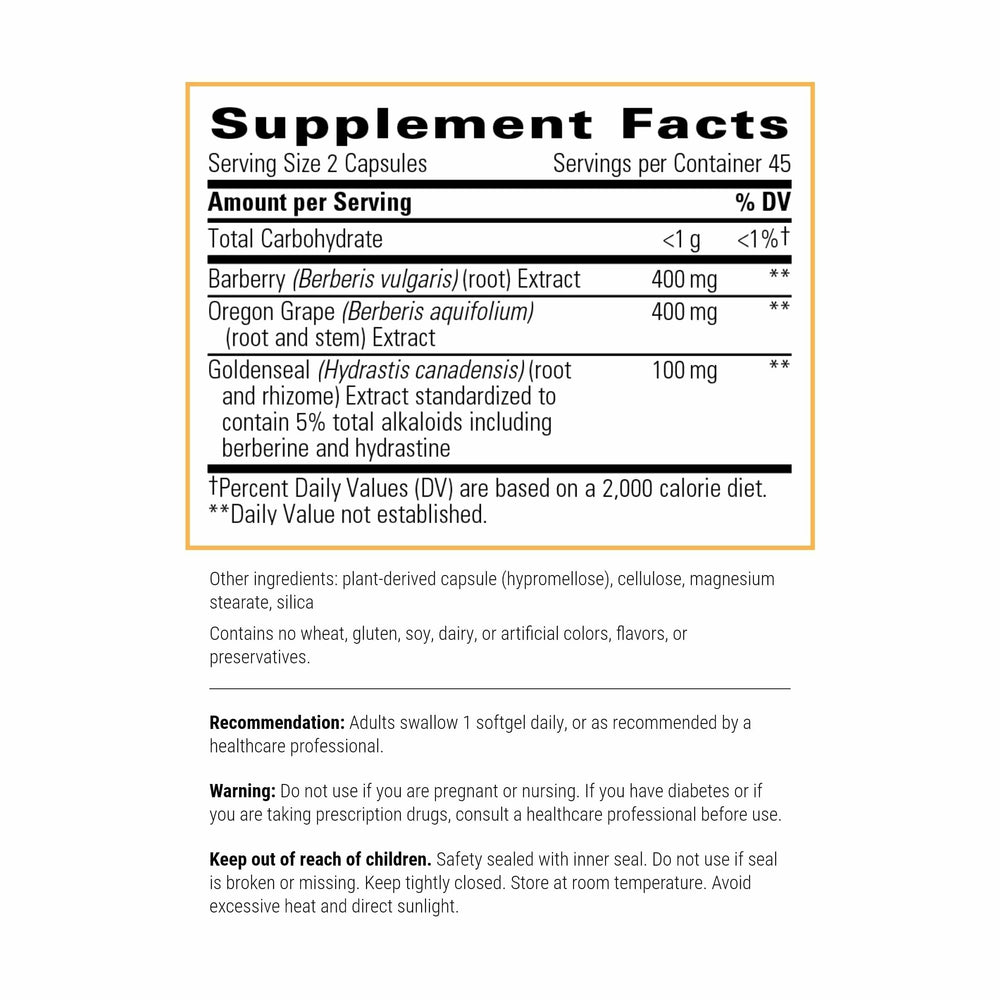 Label view of Integrative Therapeutics Berberine Complex
