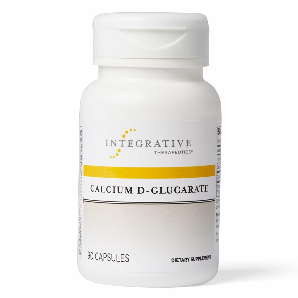 Integrative Therapeutics Calcium D-Glucarate bottle front view highlighting clean labeling and detox support.