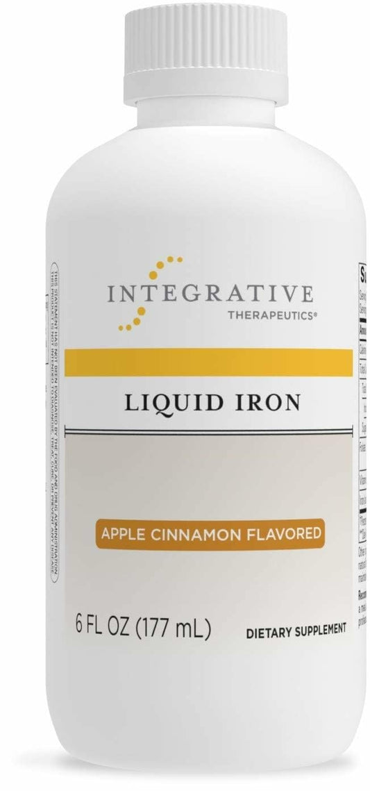 Bottle of Integrative Therapeutics Liquid Iron with Apple Cinnamon flavor, 6 oz
