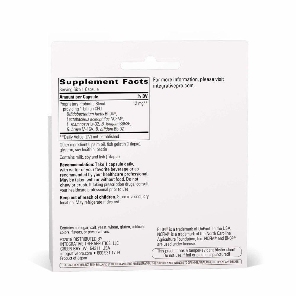 Label highlighting probiotic blend and 1 billion CFUs