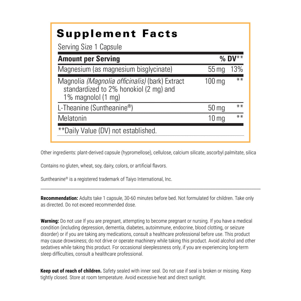 Close-up of ProThrivers Wellness Sleep label showing ingredients