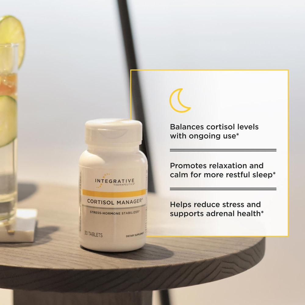 Integrative Therapeutics stress relief scene conveying calm during busy days.