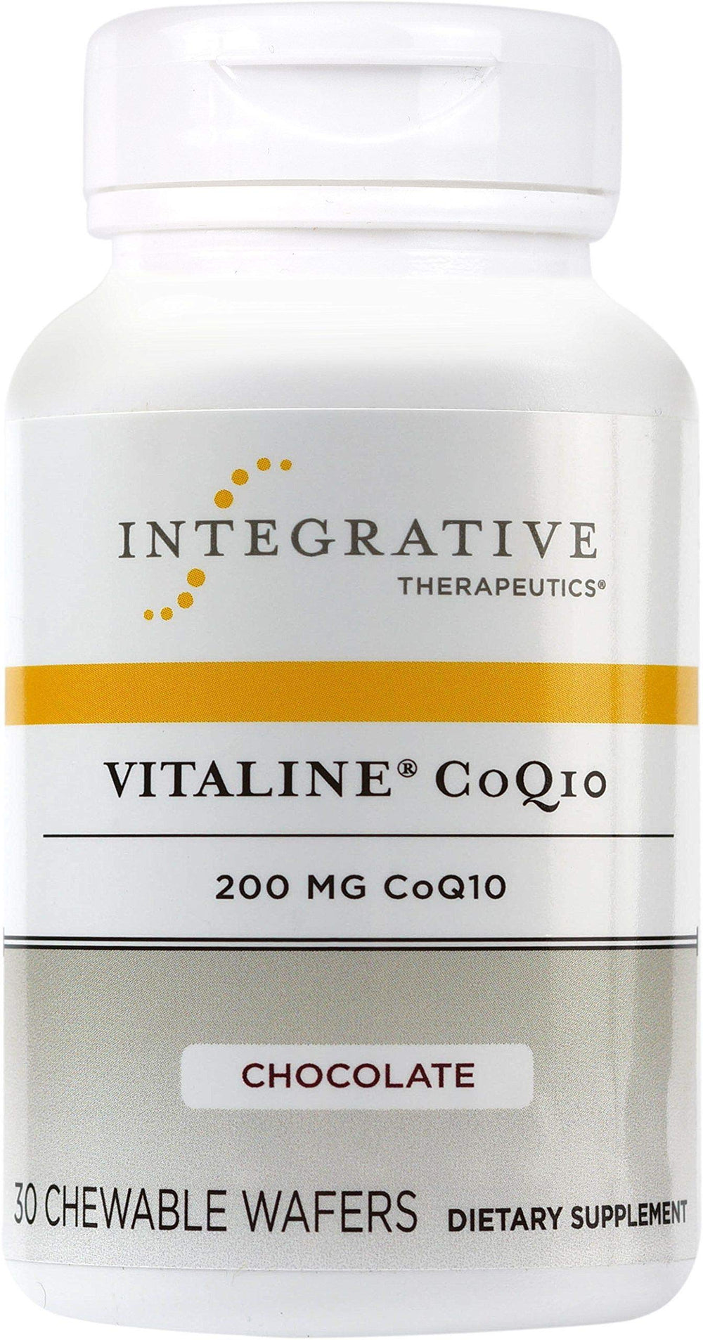 Integrative Therapeutics Vitaline CoQ10 200 mg chocolate-flavored chewable tablets bottle