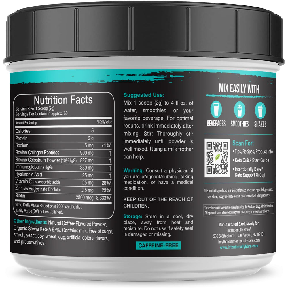 Texture close-up of smooth, well-mixed collagen powder