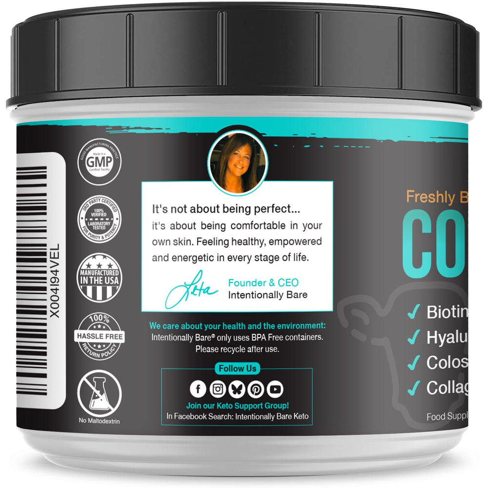 Lifestyle image of wellness routine featuring coffee and collagen powder
