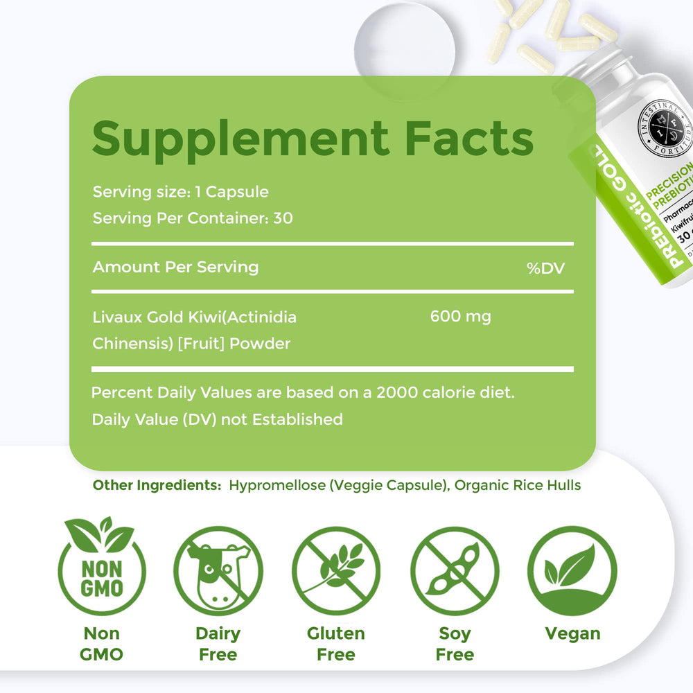 Livaux kiwifruit-derived prebiotic powder for gut microbiome