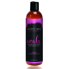 Intimate Earth Awake Massage Oil bottle 4 oz