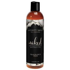 Front view of Intimate Earth Naked Massage Oil 4 oz bottle