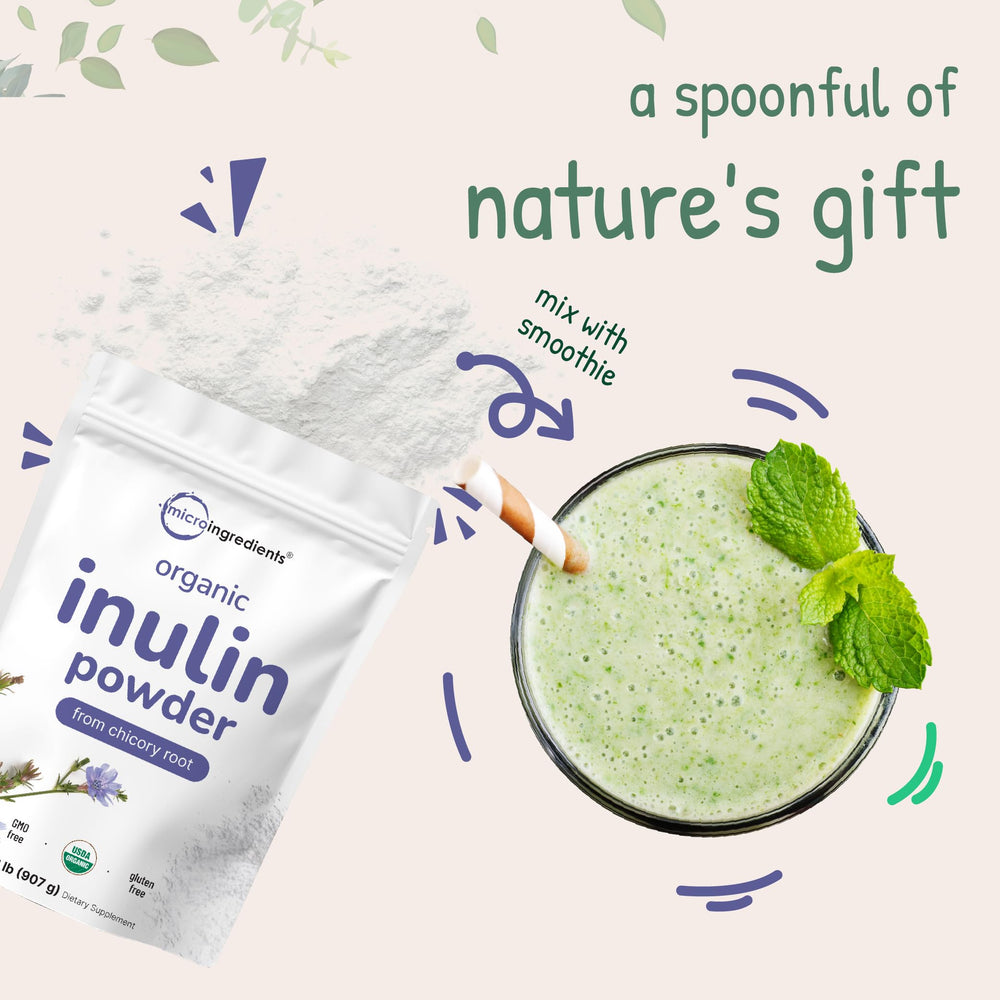 Scoop included for precise measurement of inulin powder