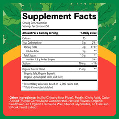 Inulin prebiotic fiber kids supplement label
