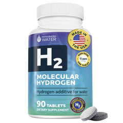 Invigorated Water hydrogen tablets label close-up for easy purchase and brand recognition.