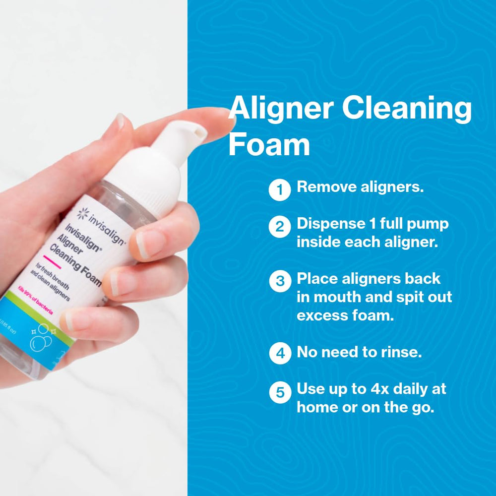 Compact travel-size INVISALIGN cleaner bottle