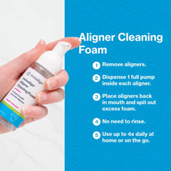 Compact travel-size INVISALIGN cleaner bottle
