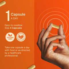 INVITA ADK 10 bottle with two capsules and a glass of water