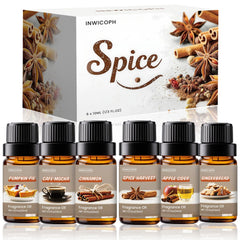INWICOPH Spice Fragrance Oils Set in amber bottles (6x10ml)