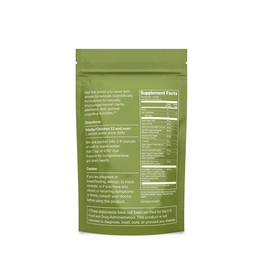 On-the-go travel pack for ION* Focused Mind nootropic drink