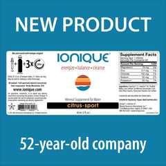 Glass of water with Ionique Original drops added