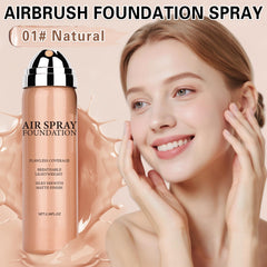 Close-up of the ultra-fine airbrush nozzle delivering smooth, even foundation.