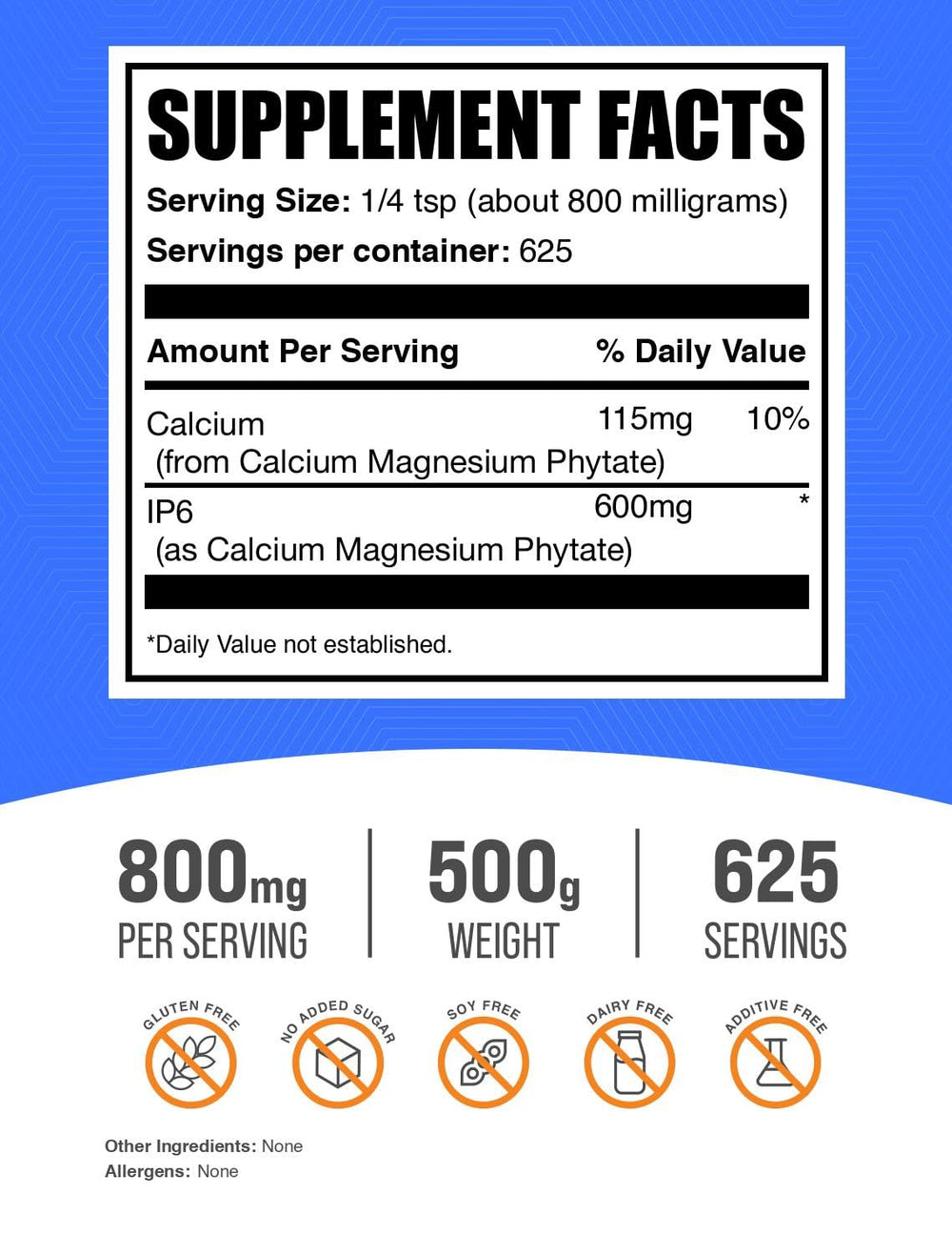 IP6 powder packaging and label