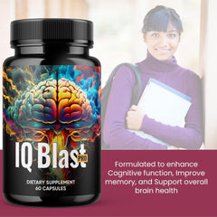 Close-up of IQ Blast Pro supplement capsules
