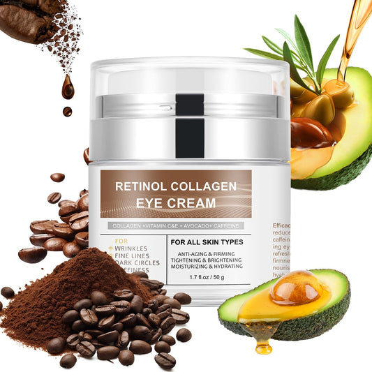 IREV Eye Cream bottle close-up showing retinol and collagen for anti-aging care.