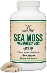 Bottle of Irish Sea Moss Capsules, 180-count, 1200mg per serving