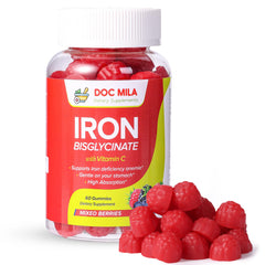 Bottle of Iron Bisglycinate Gummies with Liposomal Vitamin C – 60 gummies