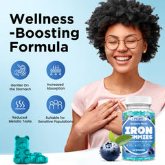 Blueberry-flavored Iron Gummies close-up