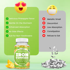 Illustration of blood health benefits from iron gummies