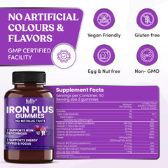Back label showing ingredients and nutrition facts