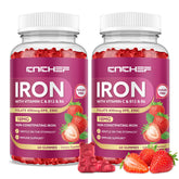 Front view of 2-pack CNCHEF Iron Gummies packaging