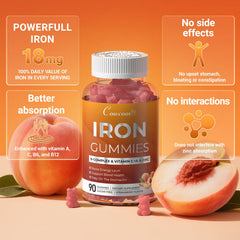 Ingredients list for Peach Iron Gummies