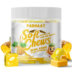 Front view of Iron Soft Chew Pineapple Flavor bottle